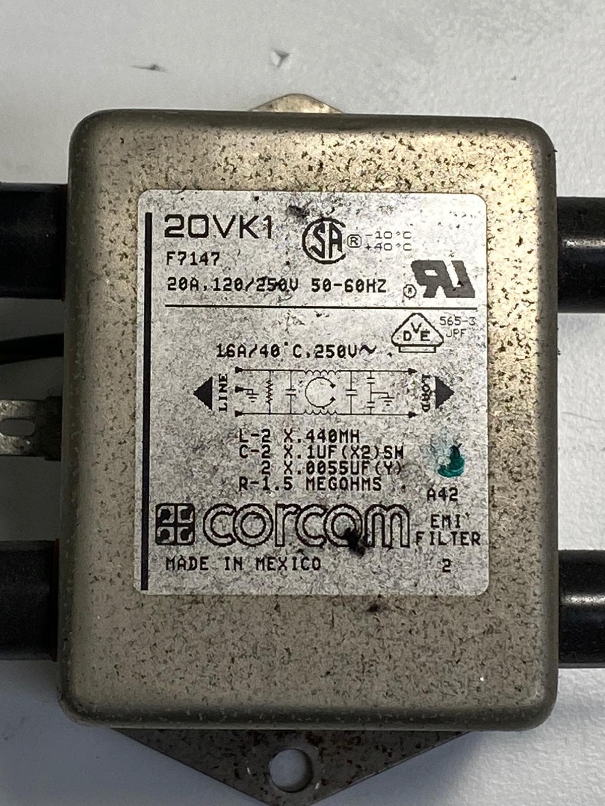 CORCOM Emi Filter PN: F7357